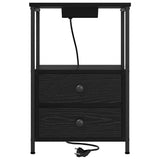 Bedside Cabinet Black Oak 40 x 31 x 60 cm Engineered Wood 859440