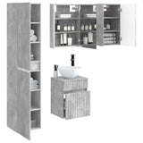 Bathroom Cabinet Set 5 pcs Concrete Grey 43 x 11.5 x 60.5 cm 3407354