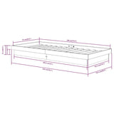 Bed Frame without Mattress Black Solid Wood Small Single 819936