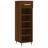 Shoe Cabinet Brown Oak 30x35x105 cm Engineered Wood 829659