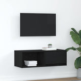 TV Cabinet Black Oak 80x31x25.5 cm Engineered Wood 861456