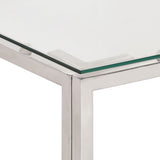 Coffee Table Silver Stainless Steel and Tempered Glass 350017