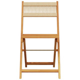 Bistro Set Beige Solid acacia wood Medium Foldable Bistro Set 3281747