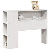 Headboard with Storage White 100 cm Solid Wood Pine 855640