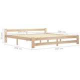 Bed Frame Natural Wood Solid pine wood, Plywood Double Durable 321997