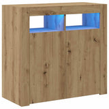 Sideboard with LED Lights Artisan Oak 80x35x75 cm Engineered Wood 856362