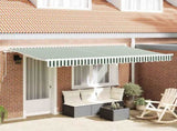 Retractable Awning Green 400 x 200 cm Fabric 3329903
