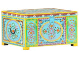 Hand Painted Storage Box 50x40x40 cm Solid Mango Wood 323540