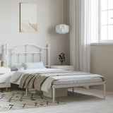 Metal Bed Frame without Mattress with Headboard White 100x190cm 353482