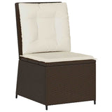 Garden Sofa with Cushion Black and Cream White Poly Rattan 3394477