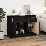 Sideboard Black 100x35x74,5 cm Solid Wood Pine 814553