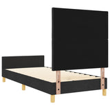 ZNTS Bed Frame Black 100x200 cm Fabric 3344783