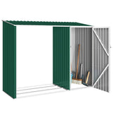 Garden Firewood Shed Green 245x98x159 cm Galvanised Steel 46293