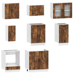 ZNTS 8 Piece Kitchen Cabinet Set Kalmar Smoked Oak Engineered Wood 3314826