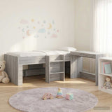 Kids'High Bed Frame with Desk 2 pcs Grey Sonoma 3423451