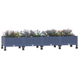 Garden Planter with Wheels Blue Grey 160 x 40 x 33 cm PP 3423130