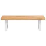 Basin Shelf Wall Mounted Steel and Solid Wood Oak 3302340