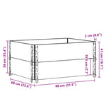 ZNTS Pallet Collars 2 pcs Brown 80x60 cm Solid Wood Pine 4010271