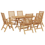 Garden Dining Set 7 pcs Brown Solid Teak Wood 3356879
