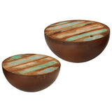Bowl-shaped Coffee Tables 2 pcs Solid Wood Reclaimed 352050