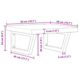 Basin Shelf Wall Mounted Steel and Solid Wood Beech 3302422
