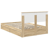 Storage Bed with Drawer Sonoma Oak 120 x 190 cm Engineered Wood 3408475