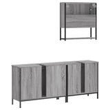 3 Piece Bathroom Furniture Set Grey Sonoma Engineered Wood 3214673
