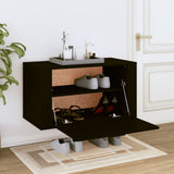 Wall-mounted Shoe Cabinet Black 70x35x38 cm Engineered Wood 821013