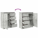 Sideboard with Drawers Concrete Grey 71x35x84 cm Engineered Wood 861583