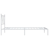 Metal Bed Frame without Mattress with Headboard White 90x190cm 376543