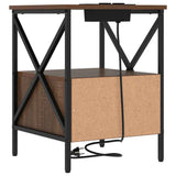 Bedside Cabinet Brown Oak 41.5 x 40.5 x 55 cm Engineered Wood 859558