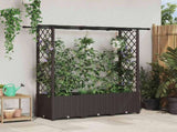 Raised Bed with Trellis and Roof Brown 162.5 x 40 x 138 cm PP 42032519