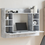 Wall-Mounted Desk Concrete Grey 105x48x75 cm Engineered Wood 847971