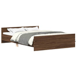 Bed Frame without Mattress Brown Oak 150x200 cm King Size 3203760