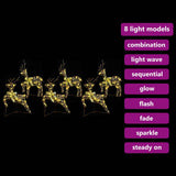 LED Reindeers with 180 LEDs 6 pcs Gold PET 3399385