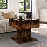 Coffee Table with LED Smoked Oak 50x50x45 cm Engineered Wood 847529