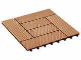 Decking Tile 11 pcs Teak 30 x 30 cm WPC 42046672