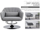 Swivel Linen Fabric Accent Chair for Living Room Contemporary Vanity Armchair with Adjustable Height T3398P344141