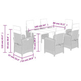 7 Piece Garden Dining Set with Cushions Grey Poly Rattan 3212616