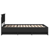 Bed Frame with Headboard Black 120 x 123 cm Engineered Wood 3408866