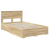 Bed Frame with Drawer Sonoma Oak 120 x 190 cm Engineered Wood 3408283