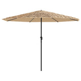 Garden Parasol with LEDs and Steel Pole Brown 388x388x248 cm 4005123