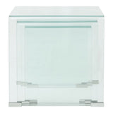 Three Piece Nesting Table Set Tempered Glass Clear 244190