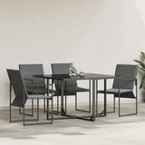 Chair with Cushion 4 pcs Black and Anthracite Textilene 42003025