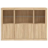 Sideboards with LED Lights 3 pcs Sonoma Oak Engineered Wood 3209109