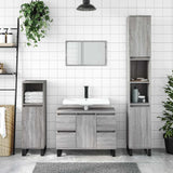 Bathroom Cabinet Grey Sonoma 80x33x60 cm Engineered Wood 831666