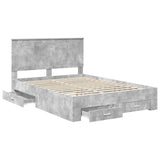 Bed Frame Concrete Grey 140 x 190 cm Engineered Wood 3411308