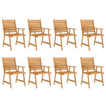 ZNTS 9 Piece Garden Dining Set Solid Acacia Wood 3057847