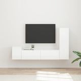 TV Cabinet Set 4 pcs High Gloss White Engineered Wood 3409001