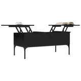 Coffee Table Black 100x50x45 cm Engineered Wood and Metal 845411